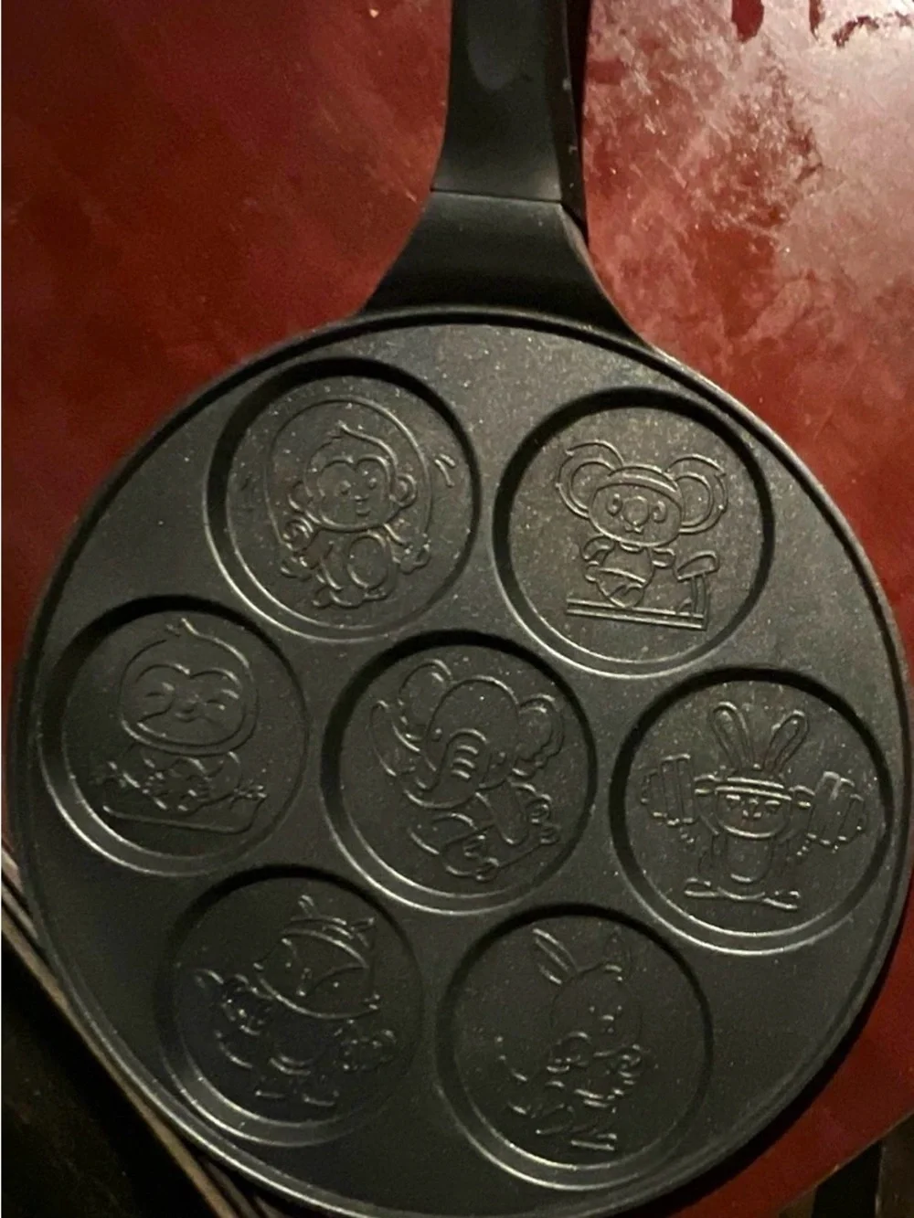 Non-Brand Black Animal Character Pancake Pan - 7-Cavity